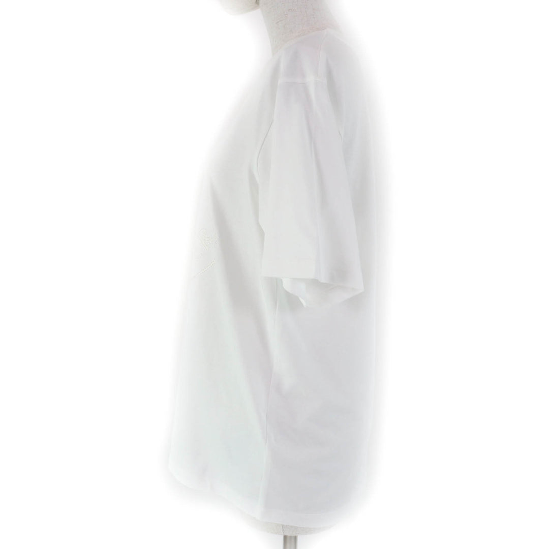 Pristine MONCLER Short sleeve T-shirt Front logo design white cotton Women S