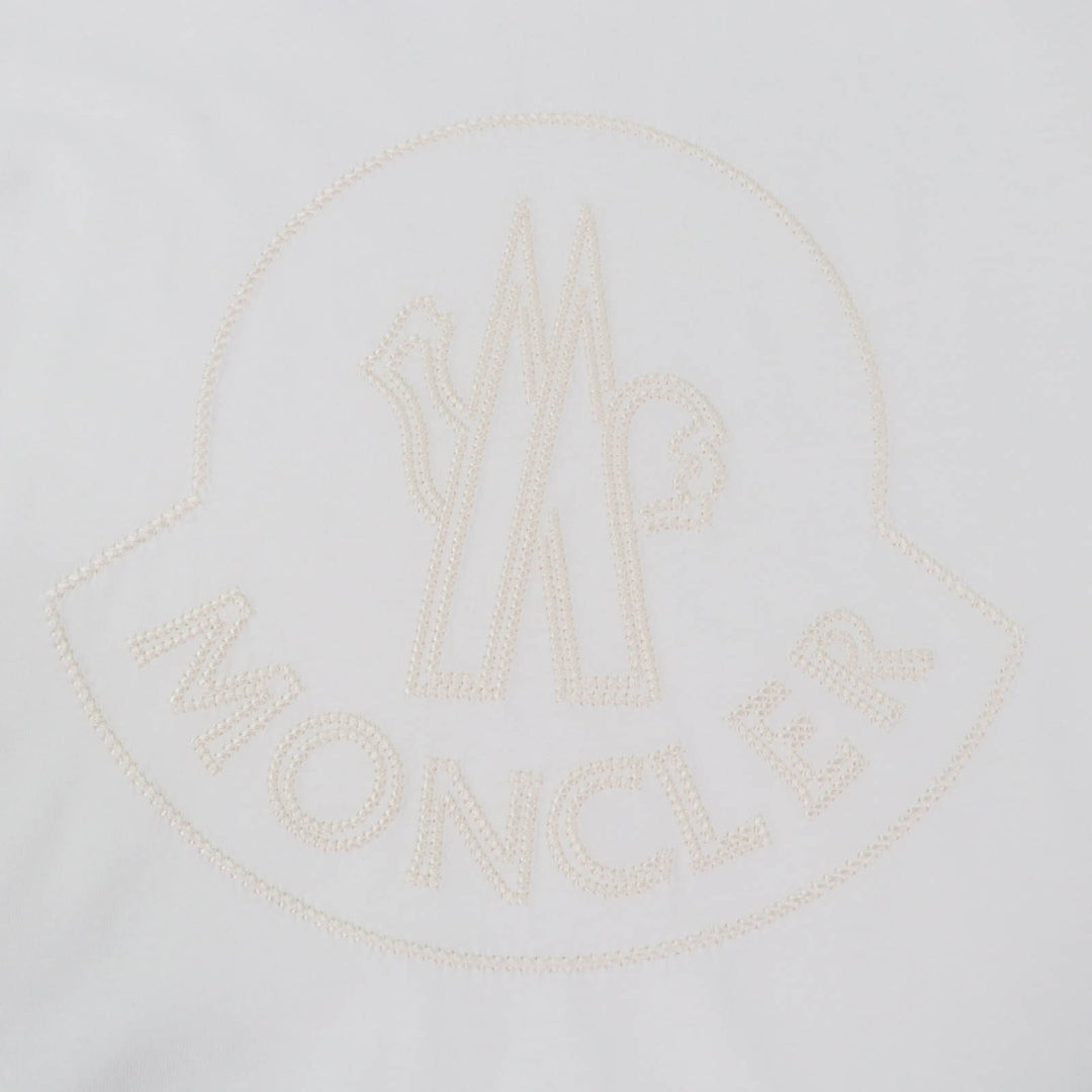 Pristine MONCLER Short sleeve T-shirt Front logo design white cotton Women S