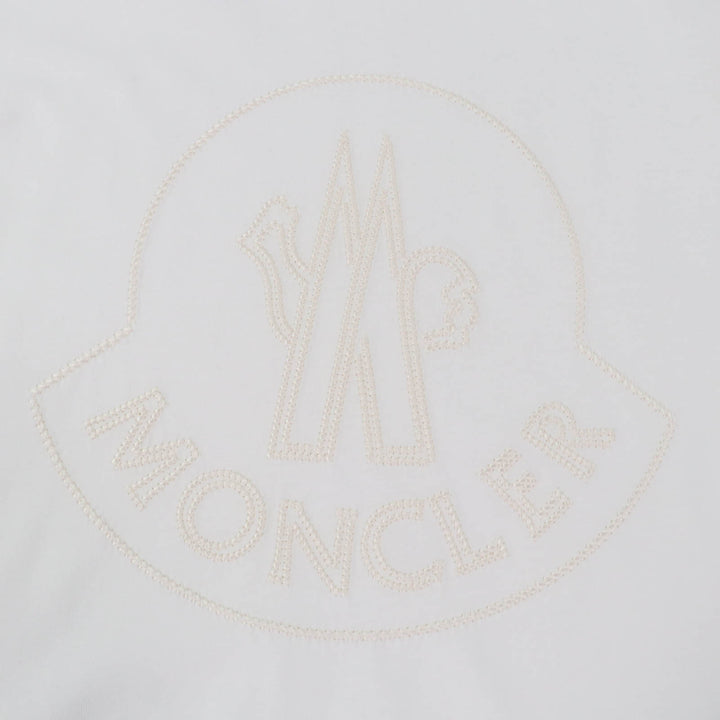 Pristine MONCLER Short sleeve T-shirt Front logo design white cotton Women S