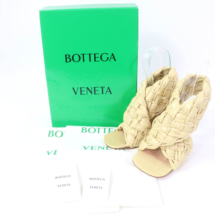 Pristine BOTTEGAVENETA Sandals INTRECCIATO beige leather Women 36.5 632507