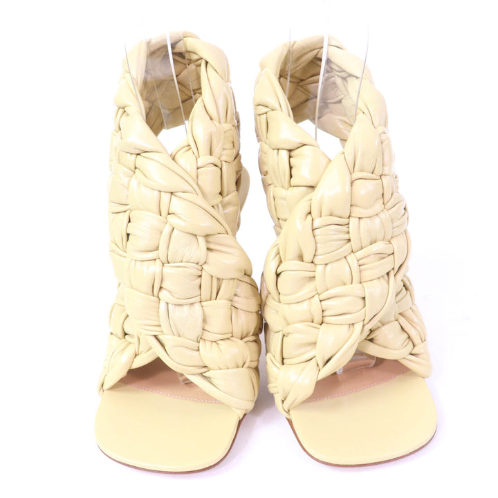 Pristine BOTTEGAVENETA Sandals INTRECCIATO beige leather Women 36.5 632507