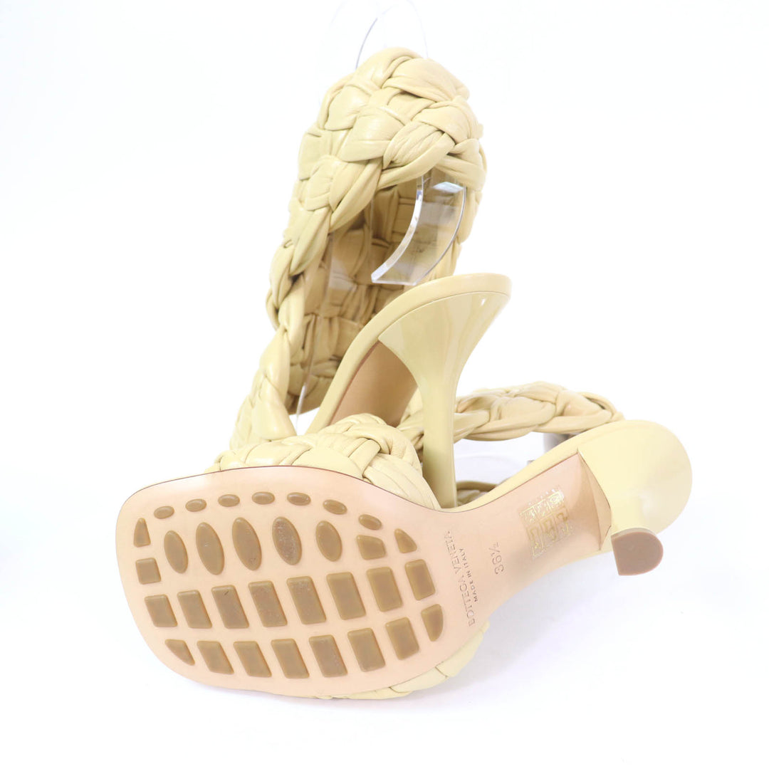 Pristine BOTTEGAVENETA Sandals INTRECCIATO beige leather Women 36.5 632507