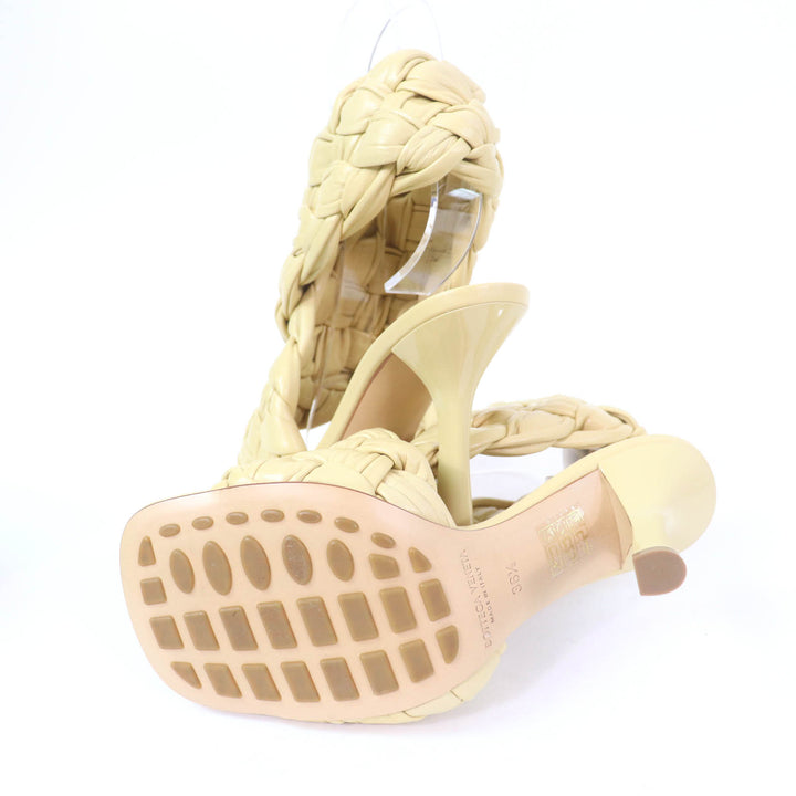 Pristine BOTTEGAVENETA Sandals INTRECCIATO beige leather Women 36.5 632507