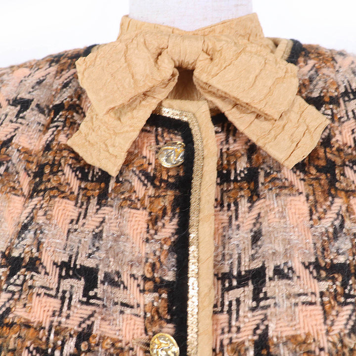 CHANEL two-piece set Tweed jacket, long sleeve top and skirt 3-piece set Brown