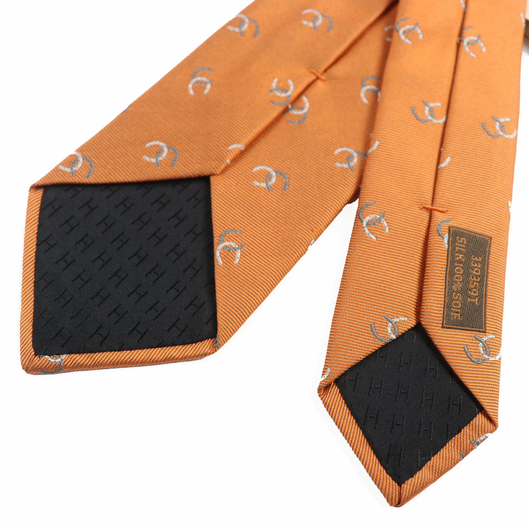 Pristine HERMES tie Horseshoe pattern silk mens 339359T