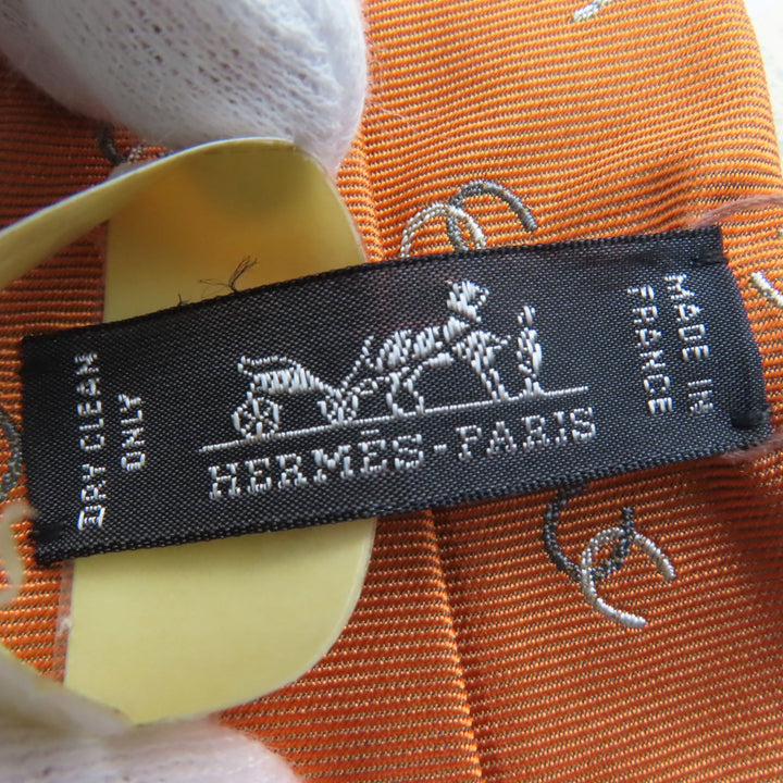 Pristine HERMES tie Horseshoe pattern silk mens 339359T