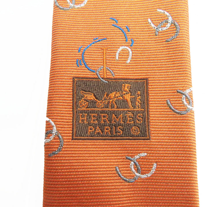 Pristine HERMES tie Horseshoe pattern silk mens 339359T
