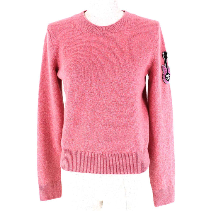 Excellent CHANEL knit pink cashmere Women 34 P77562