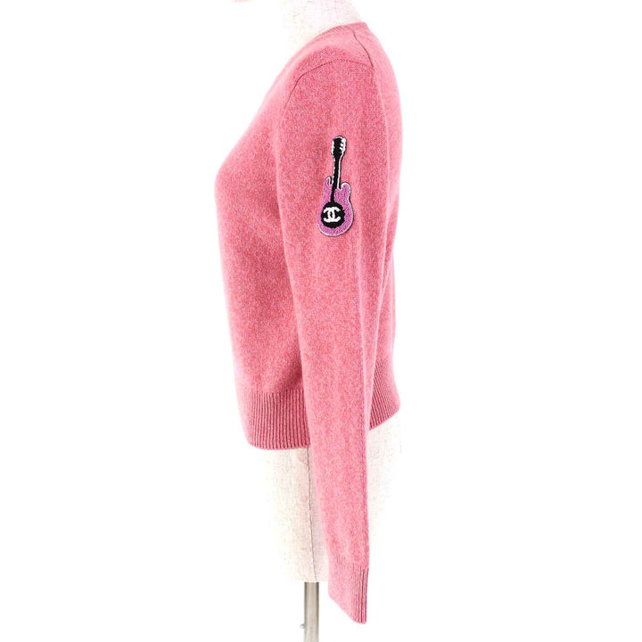 Excellent CHANEL knit pink cashmere Women 34 P77562