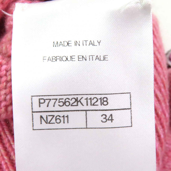 CHANEL knit COCO Mark Guitar Patch Knit Sweater pink cashmere Women 34 P77562
