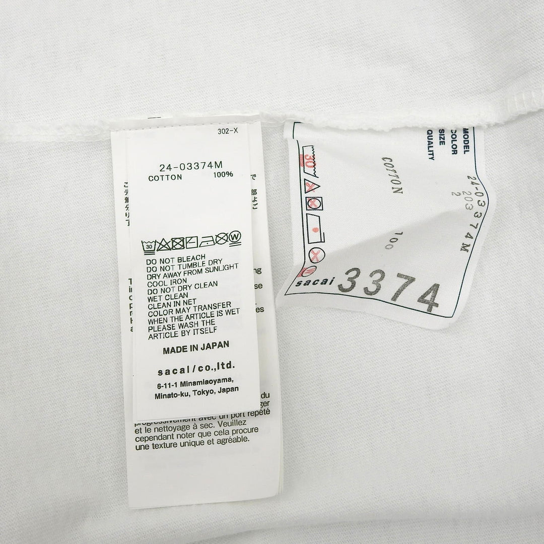 Pristine Sacai Long-sleeved T-shirt Chest pocket Gradient Multi mens 2 24-03374M