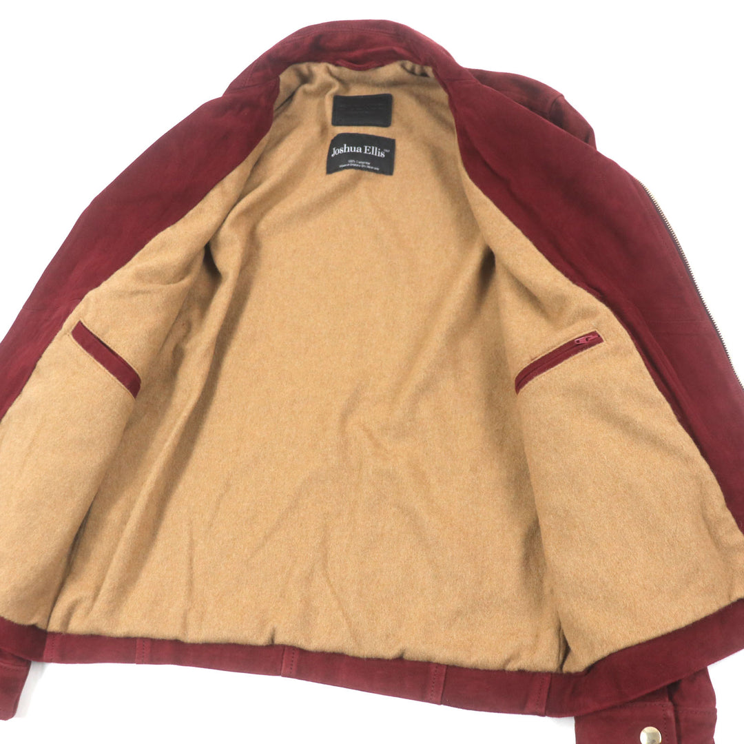 Pristine SILENCE JOSHUA ELLIS Leather jacket double Red Goat leather mens 44