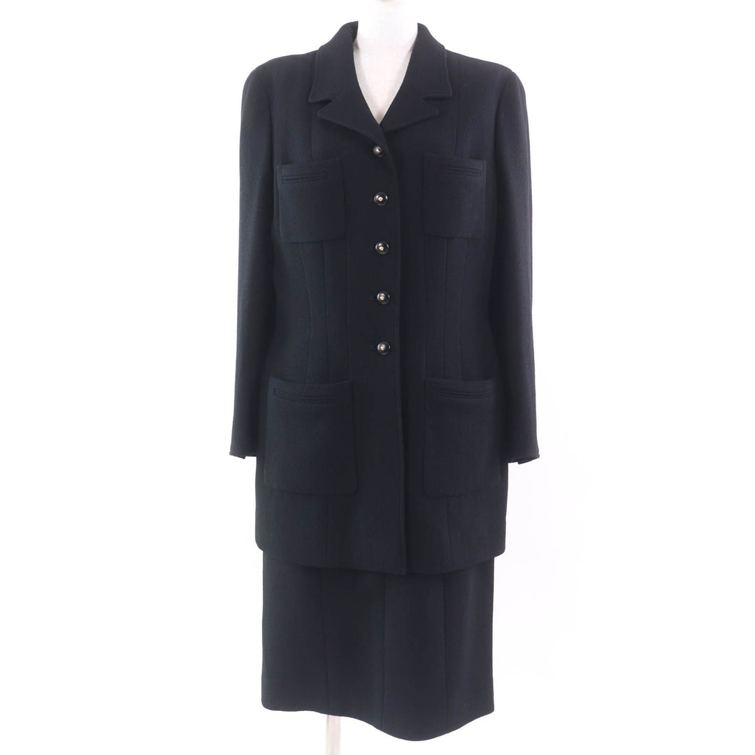 CHANEL two-piece set Rare large size jacket/skirt black Women 95A P05422V03075