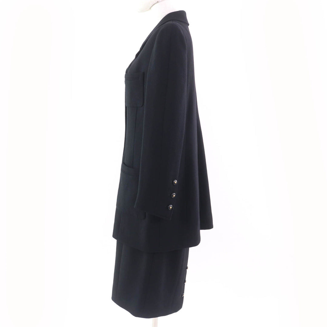 CHANEL two-piece set Rare large size jacket/skirt black Women 95A P05422V03075