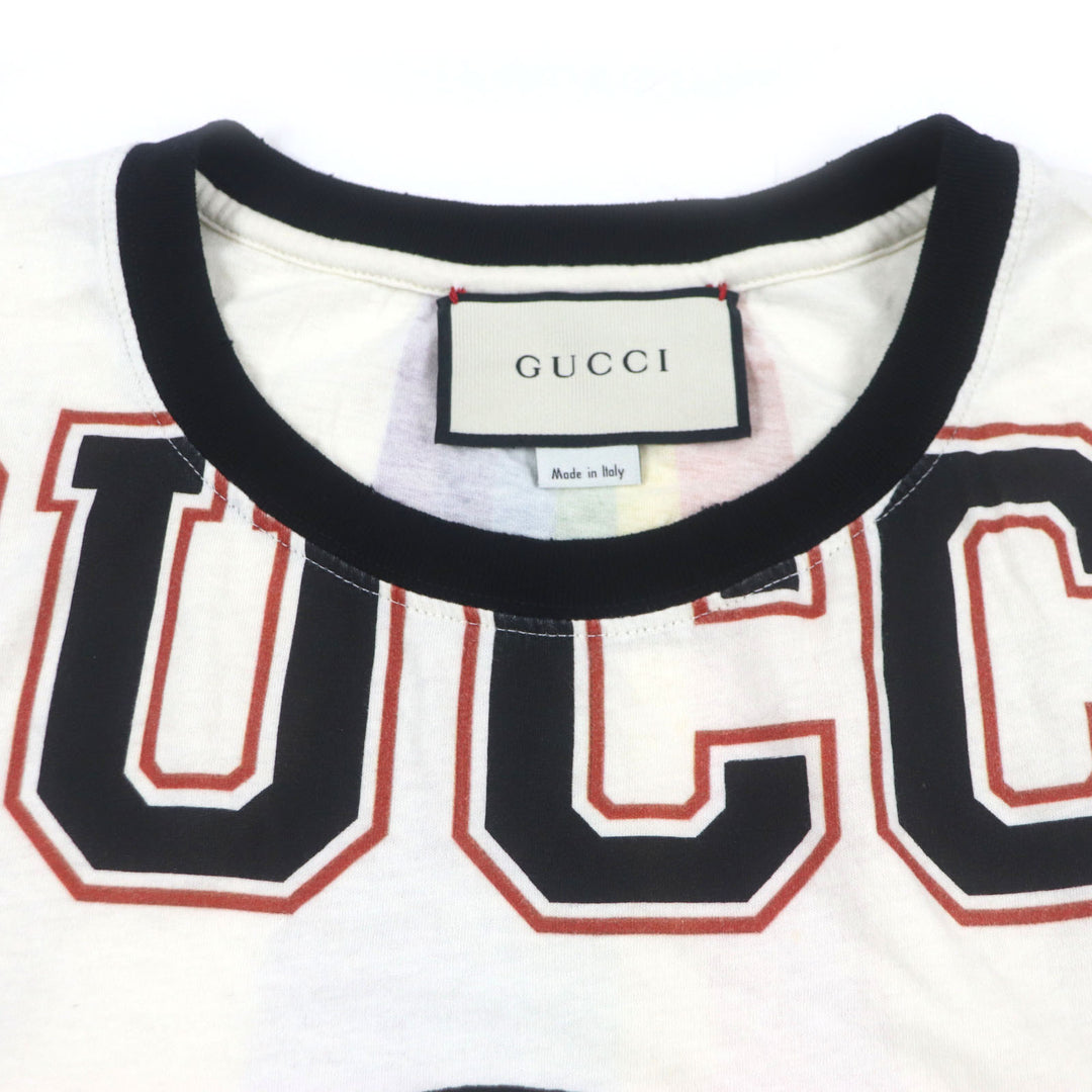 Great GUCCI Short sleeve T-shirt white cotton mens XS 476035