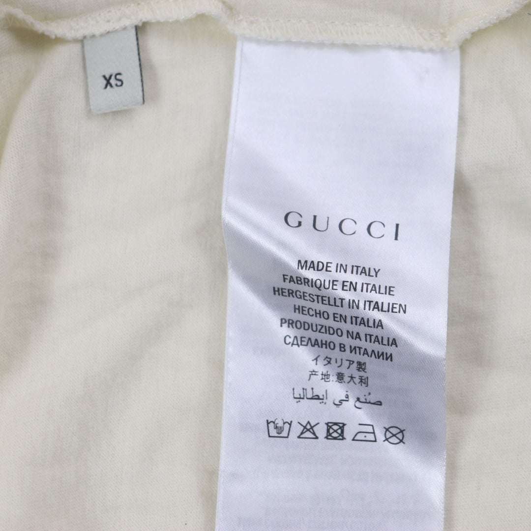 Great GUCCI Short sleeve T-shirt white cotton mens XS 476035