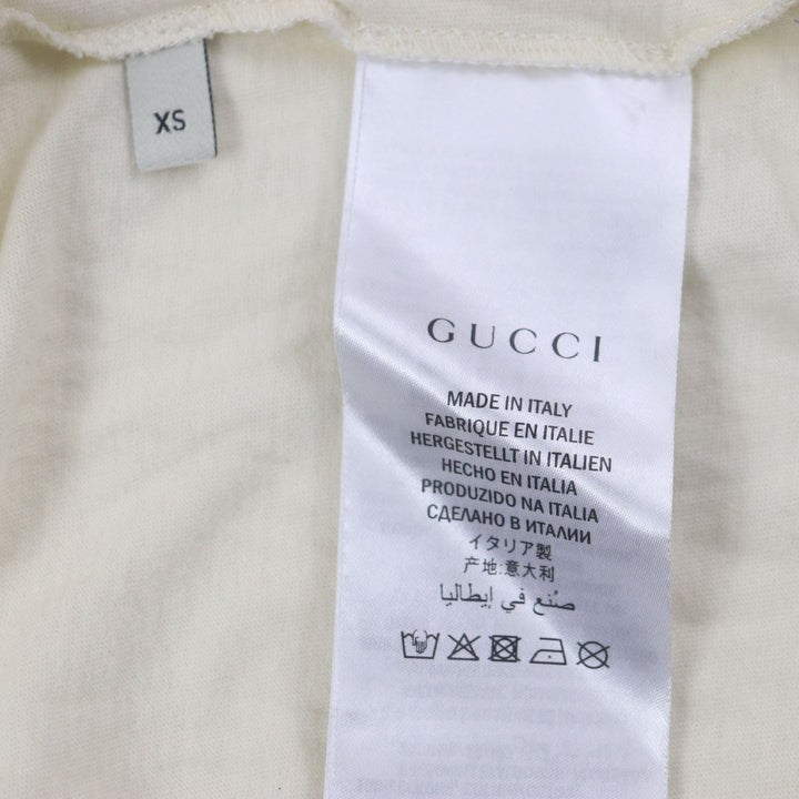 Great GUCCI Short sleeve T-shirt white cotton mens XS 476035