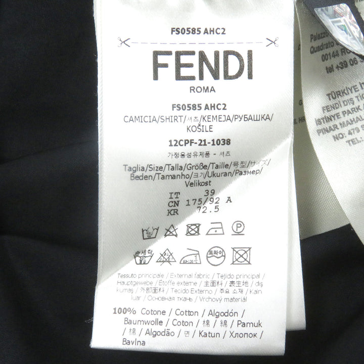 Great FENDI Long sleeve shirt With logo black cotton mens 39 FS0585