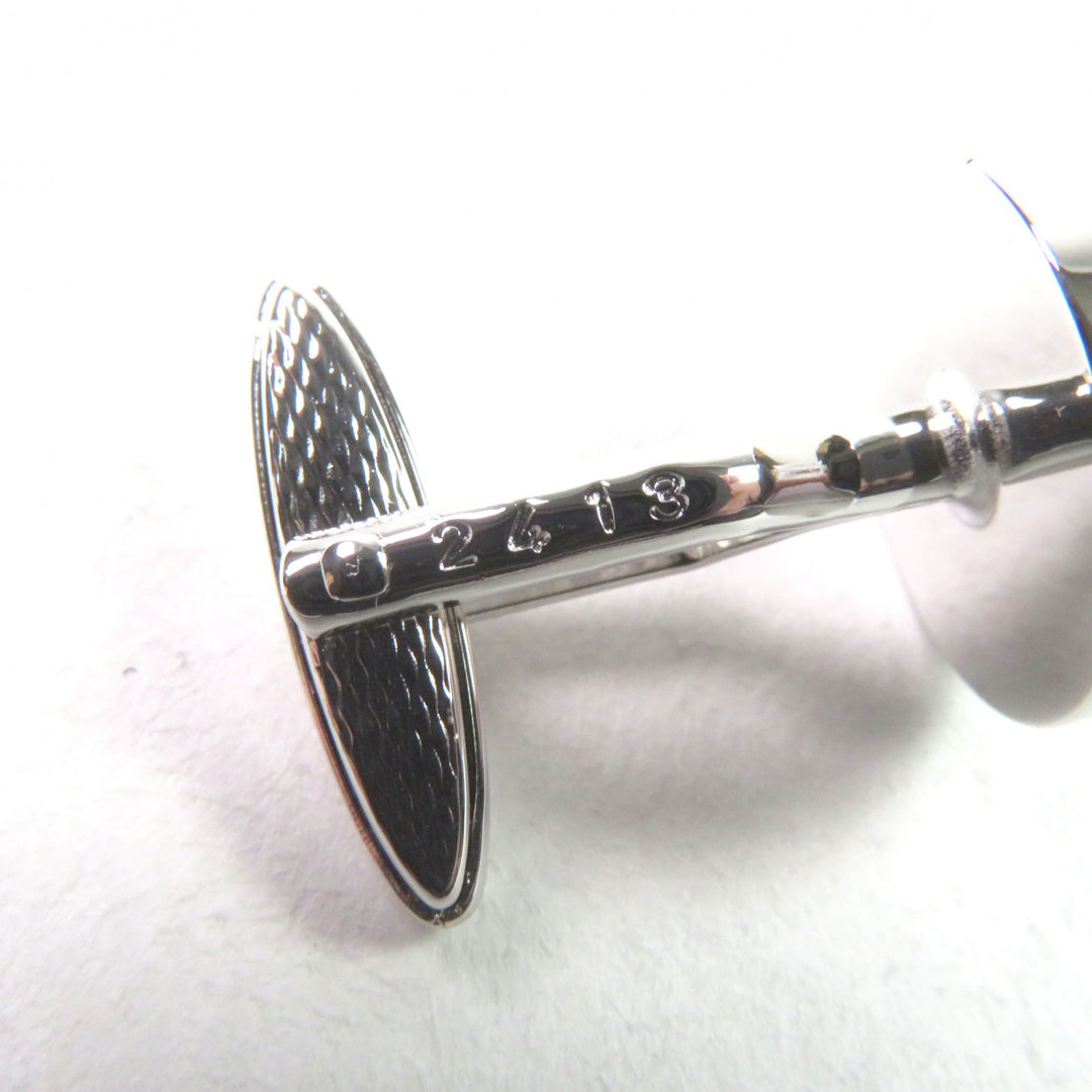 Excellent Dunhill Cufflinks cufflinks Engraved logo Round shape Silver Red Colored stone
