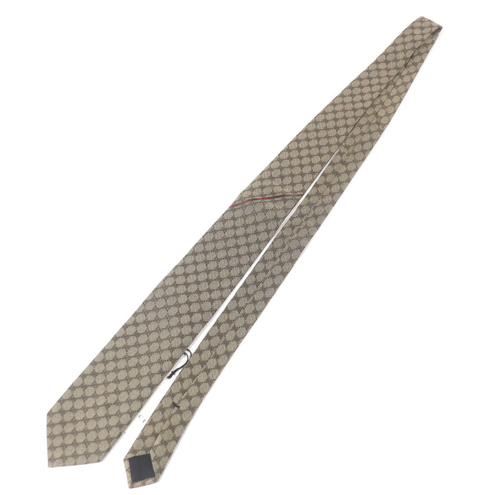 Pristine GUCCI tie GG logo all-over pattern web line beige silk mens 221582