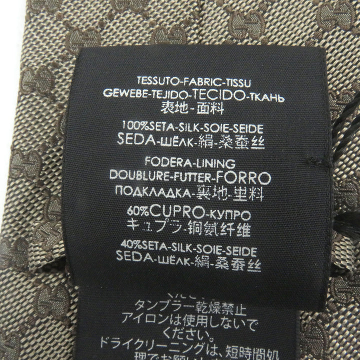 Pristine GUCCI tie GG logo all-over pattern web line beige silk mens 221582