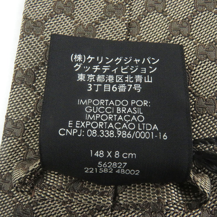 Pristine GUCCI tie GG logo all-over pattern web line beige silk mens 221582