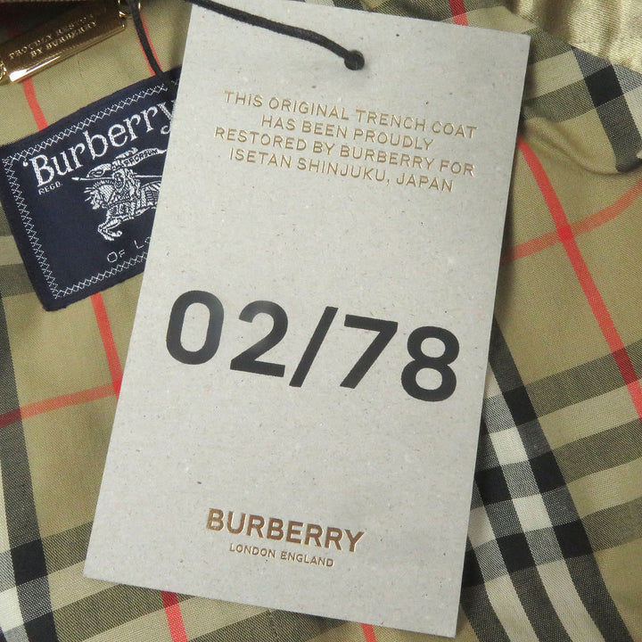 Good Burberrys trench coat Trench Restored Isetan Shinjuku Limited 20/78 Reverse