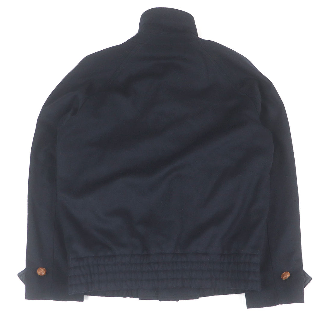 Great BURBERRY Blouson Cashmere Blend Covered Buttons Navy wool mens 44