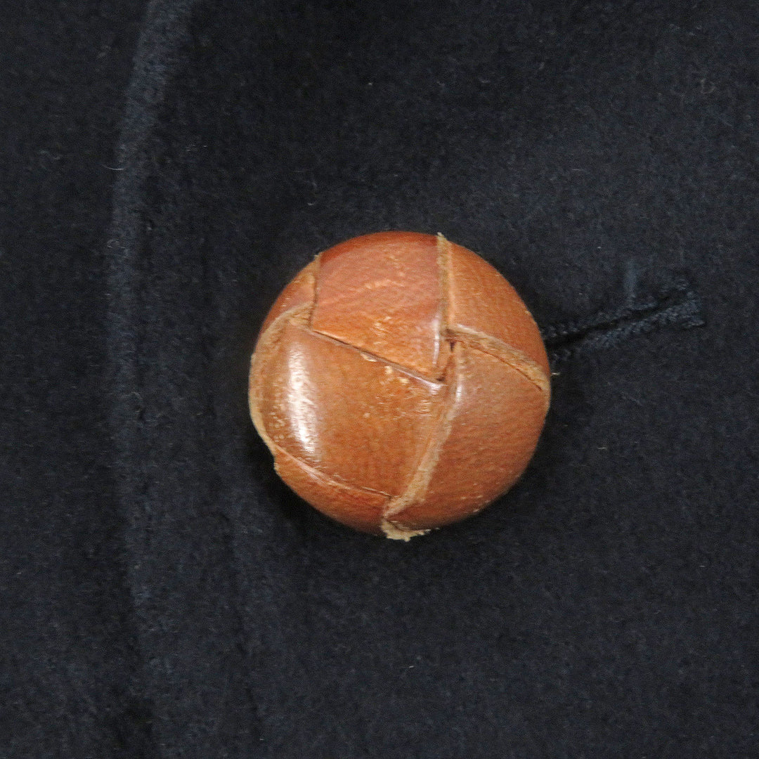 Great BURBERRY Blouson Cashmere Blend Covered Buttons Navy wool mens 44