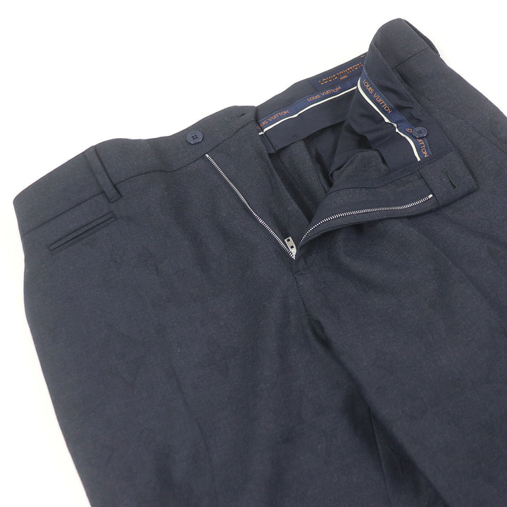 Pristine LOUIS VUITTON Pants Monogram LV logo embossed Navy polyester mens 44