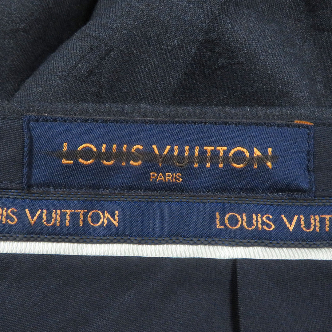 Pristine LOUIS VUITTON Pants Monogram LV logo embossed Navy polyester mens 44