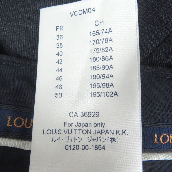 Pristine LOUIS VUITTON Pants Monogram LV logo embossed Navy polyester mens 44