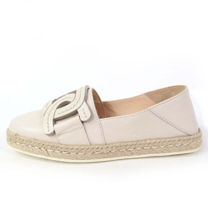Pristine TOD’S Slip-on KATE 2WAY espadrilles Ivory leather Women 34.5