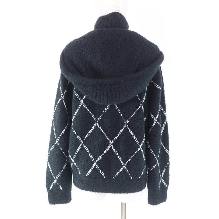 CHANEL Jacket Rhinestone COCO Mark Button cashmere Women 38 P74369