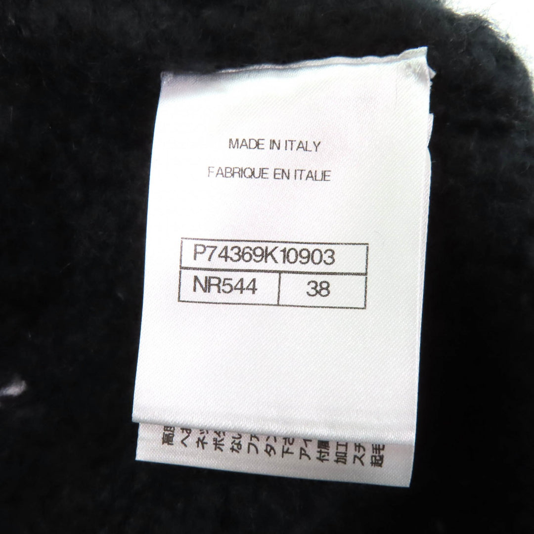CHANEL Jacket Rhinestone COCO Mark Button cashmere Women 38 P74369