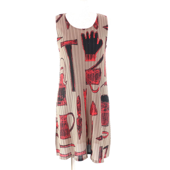 Excellent PLEATS PLEASE one piece All-over print sleeveless Pleated Women 3