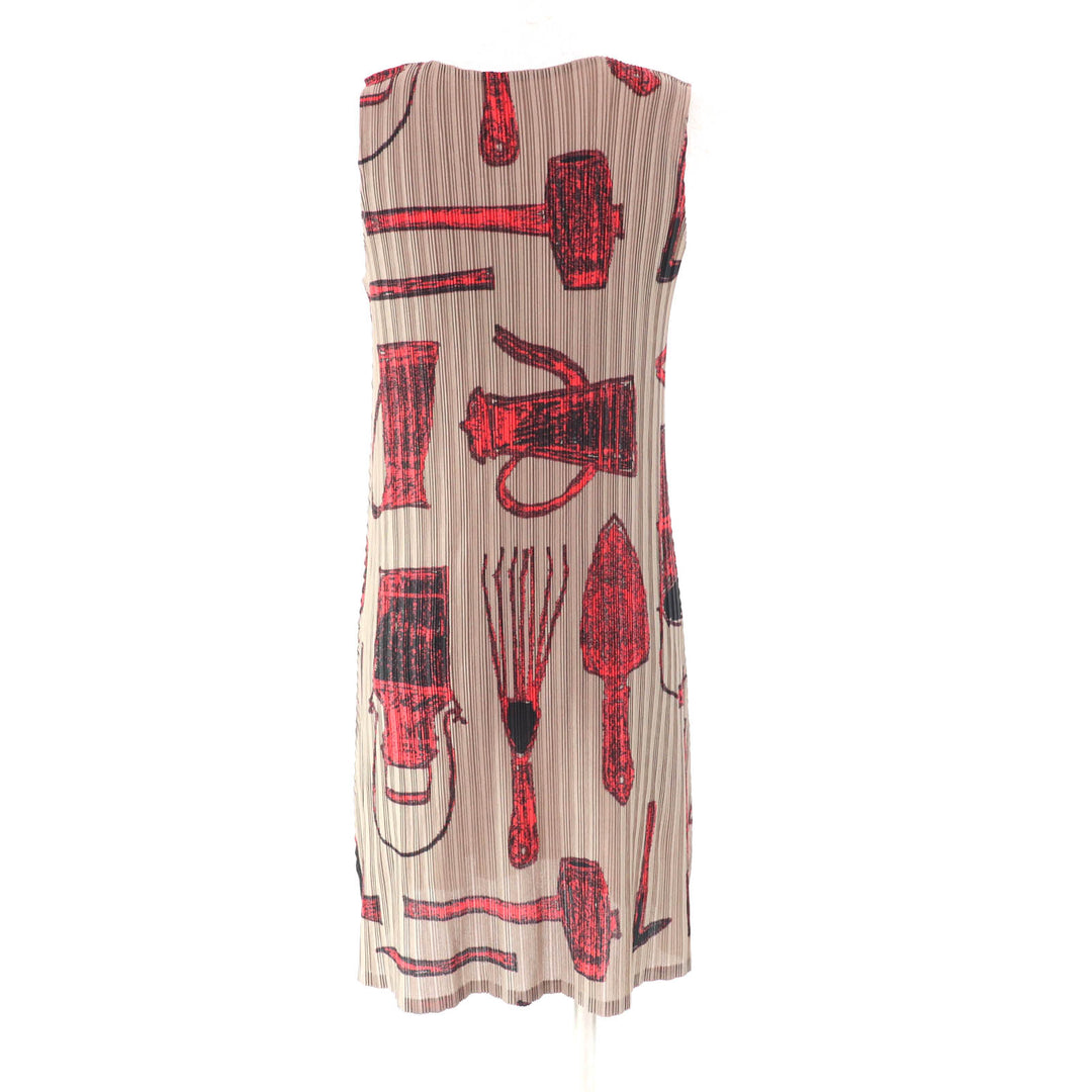 Excellent PLEATS PLEASE one piece All-over print sleeveless Pleated Women 3