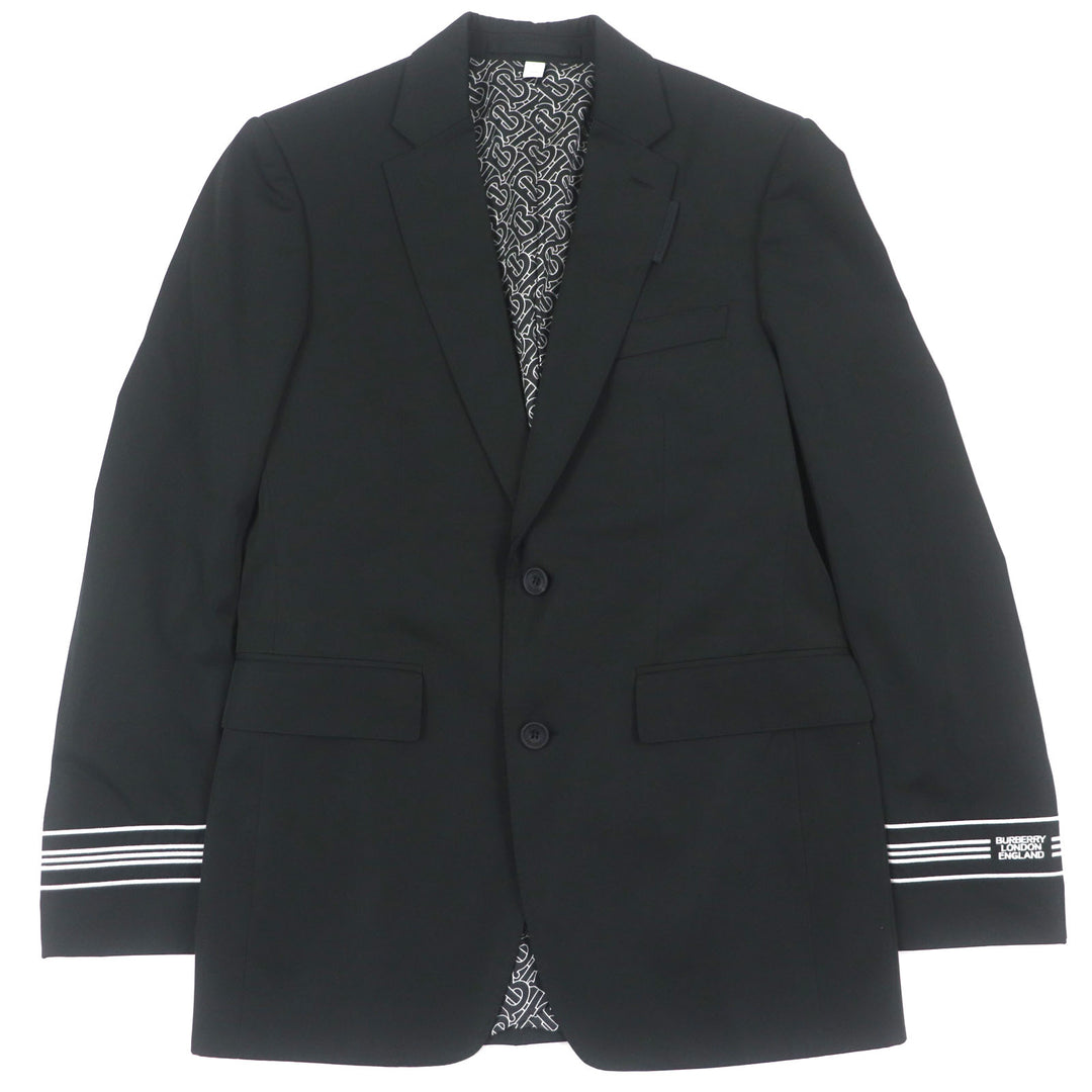 Excellent BURBERRY tailored jacket black polyester mens 46 8028424