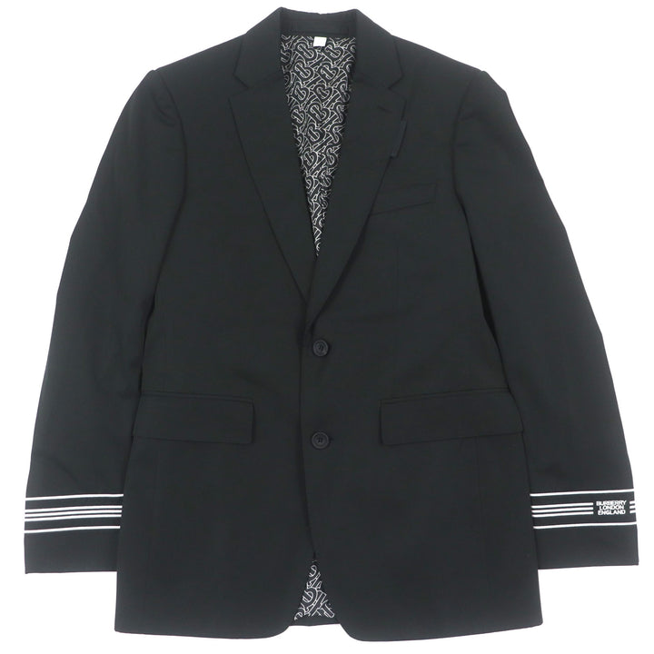 Excellent BURBERRY tailored jacket black polyester mens 46 8028424