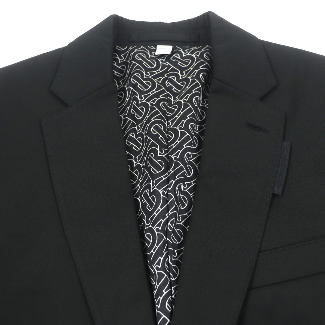 Excellent BURBERRY tailored jacket black polyester mens 46 8028424