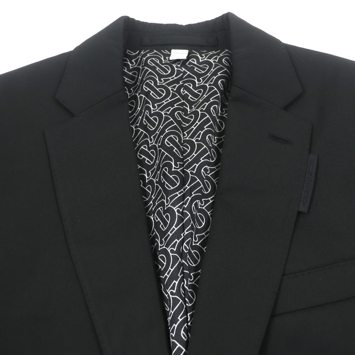 Excellent BURBERRY tailored jacket black polyester mens 46 8028424