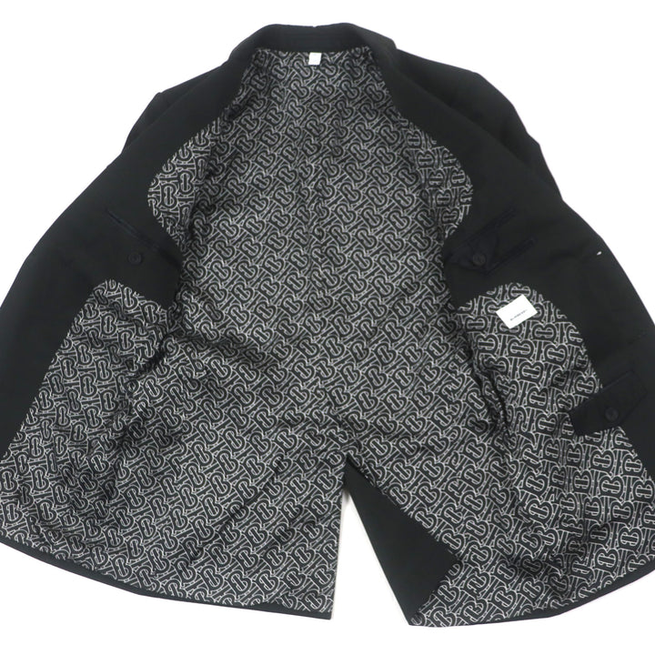 Excellent BURBERRY tailored jacket black polyester mens 46 8028424