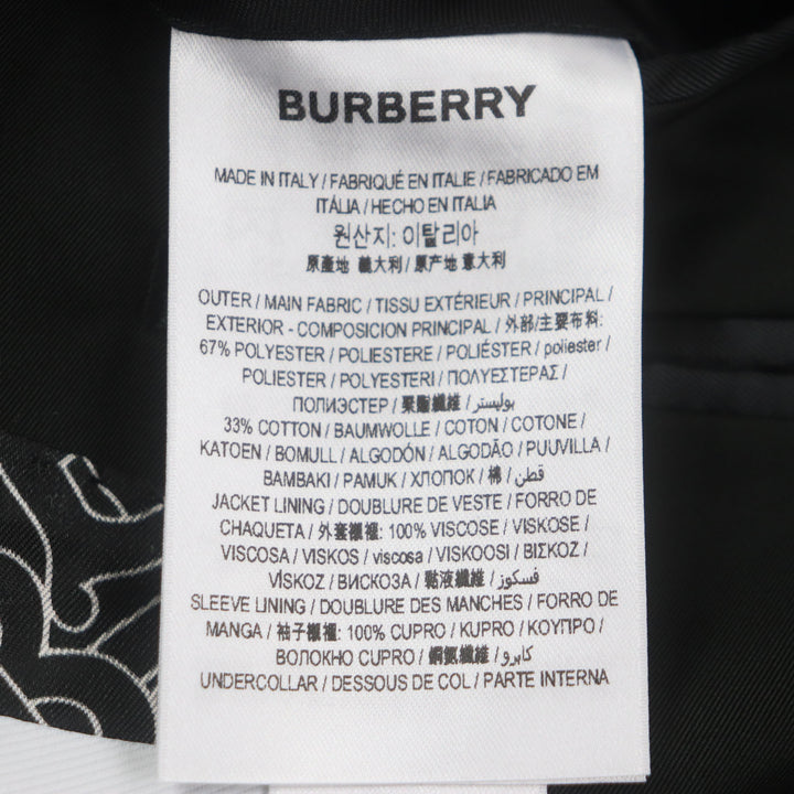 Excellent BURBERRY tailored jacket black polyester mens 46 8028424