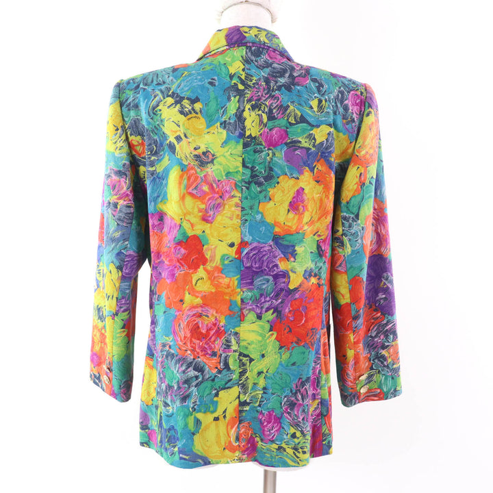 Excellent LEONARD FASHION tailored jacket Logo with gold button andfloralpattern