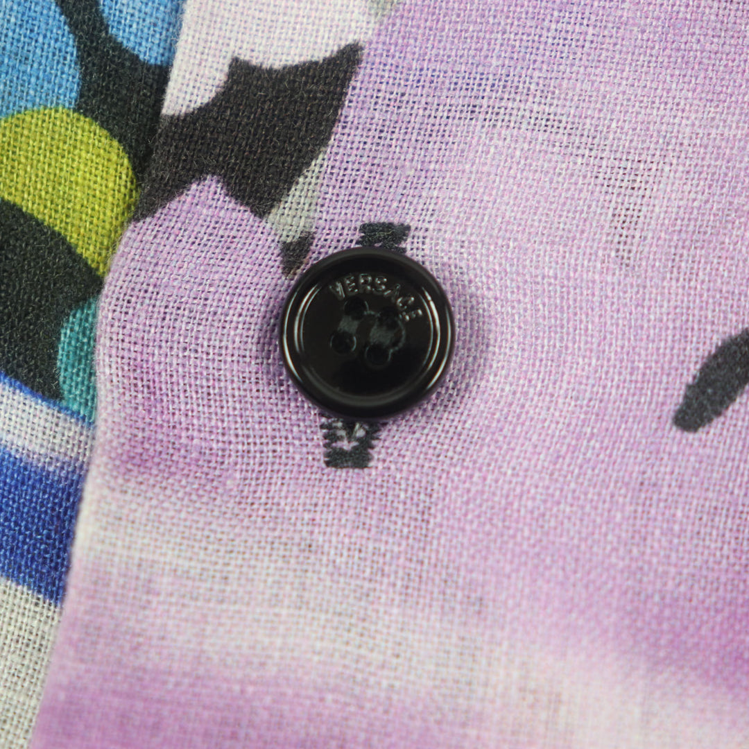 Great VERSACE Long sleeve shirt Multi linen mens 41 1000920 1A00628