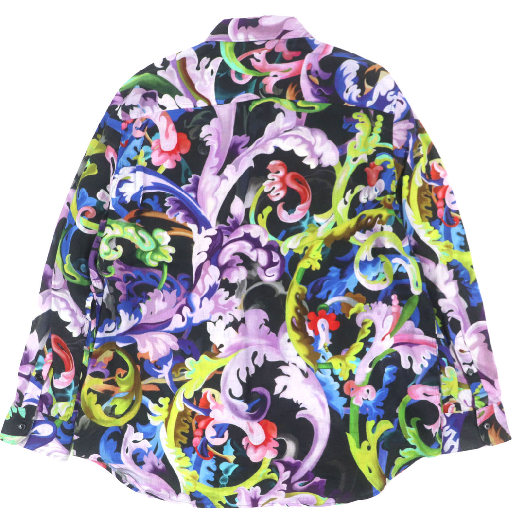 Great VERSACE Long sleeve shirt Multi linen mens 41 1000920 1A00628