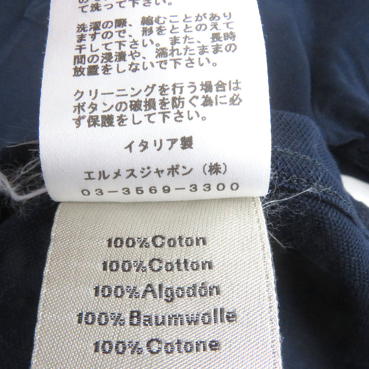 Very Good HERMES Short sleeve polo shirt T-shirt Navy cotton mens XXL