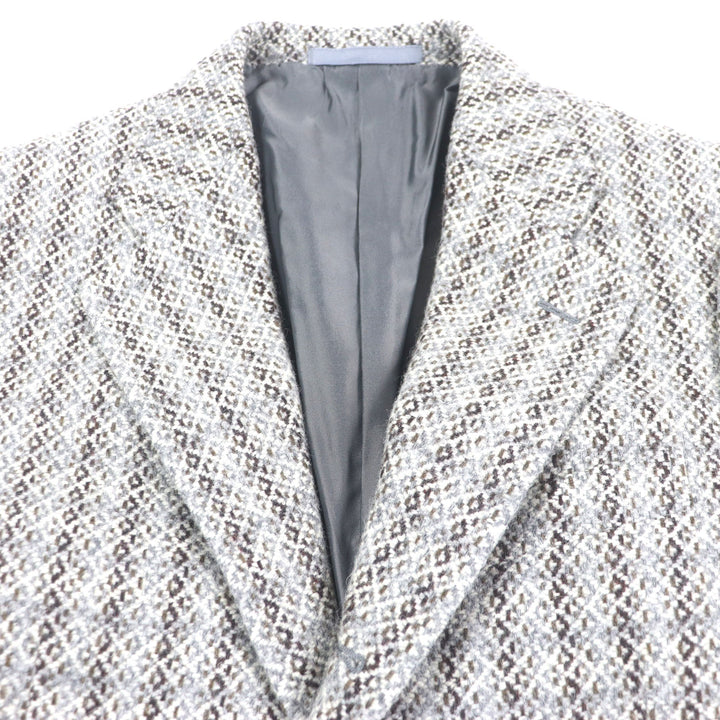 Very Good Yves Saint Laurent rive gauche tailored jacket Brown gray wool mens 46