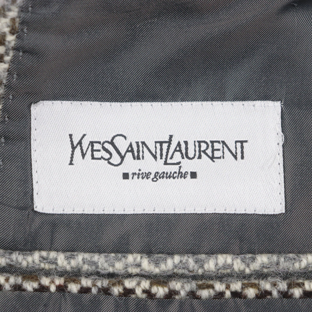 Very Good Yves Saint Laurent rive gauche tailored jacket Brown gray wool mens 46