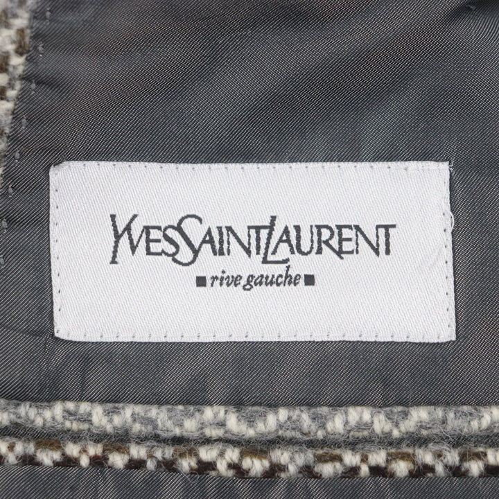 Very Good Yves Saint Laurent rive gauche tailored jacket Brown gray wool mens 46